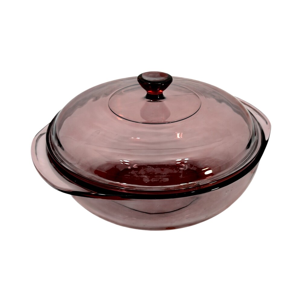 Pyrex 024 Vintage Amethyst Glass Casserole Dish with Lid